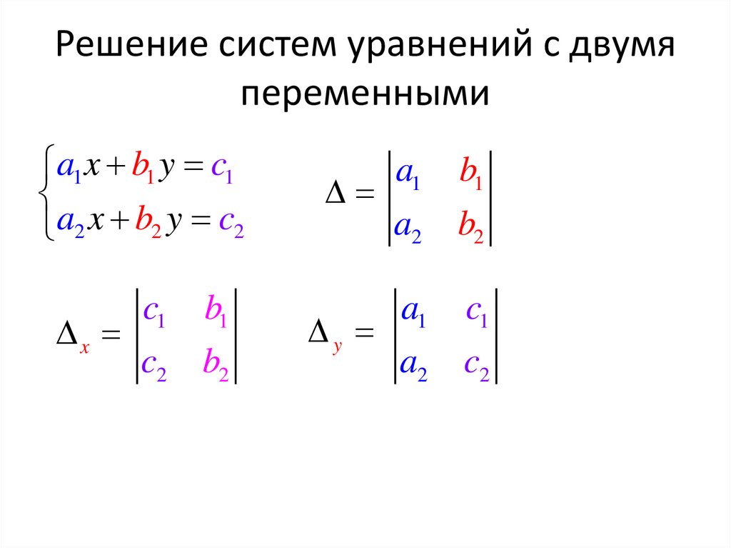 Решение систем уравнений с двумя переменными