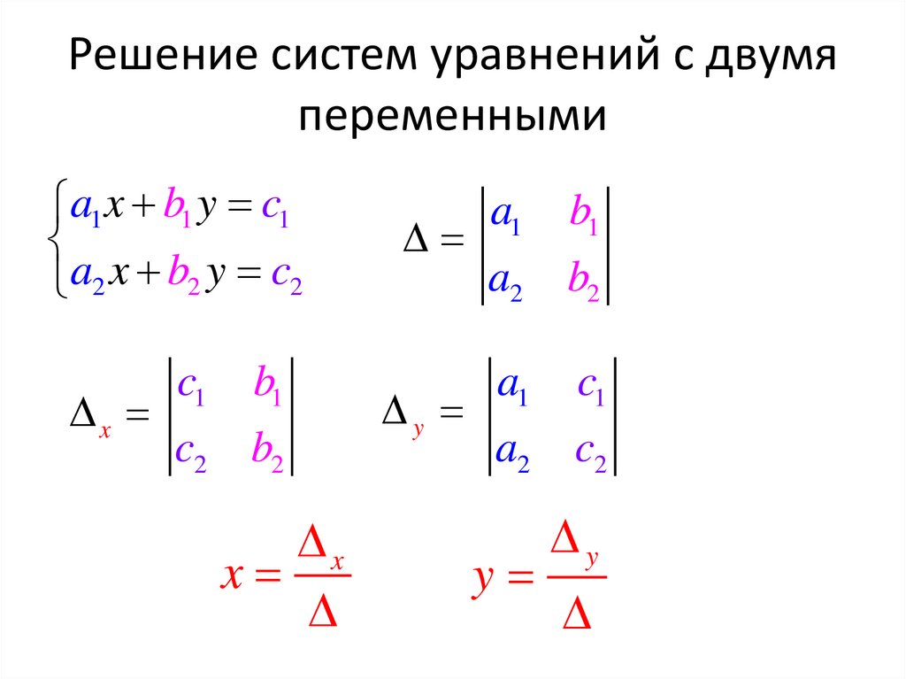 Решение систем уравнений с двумя переменными