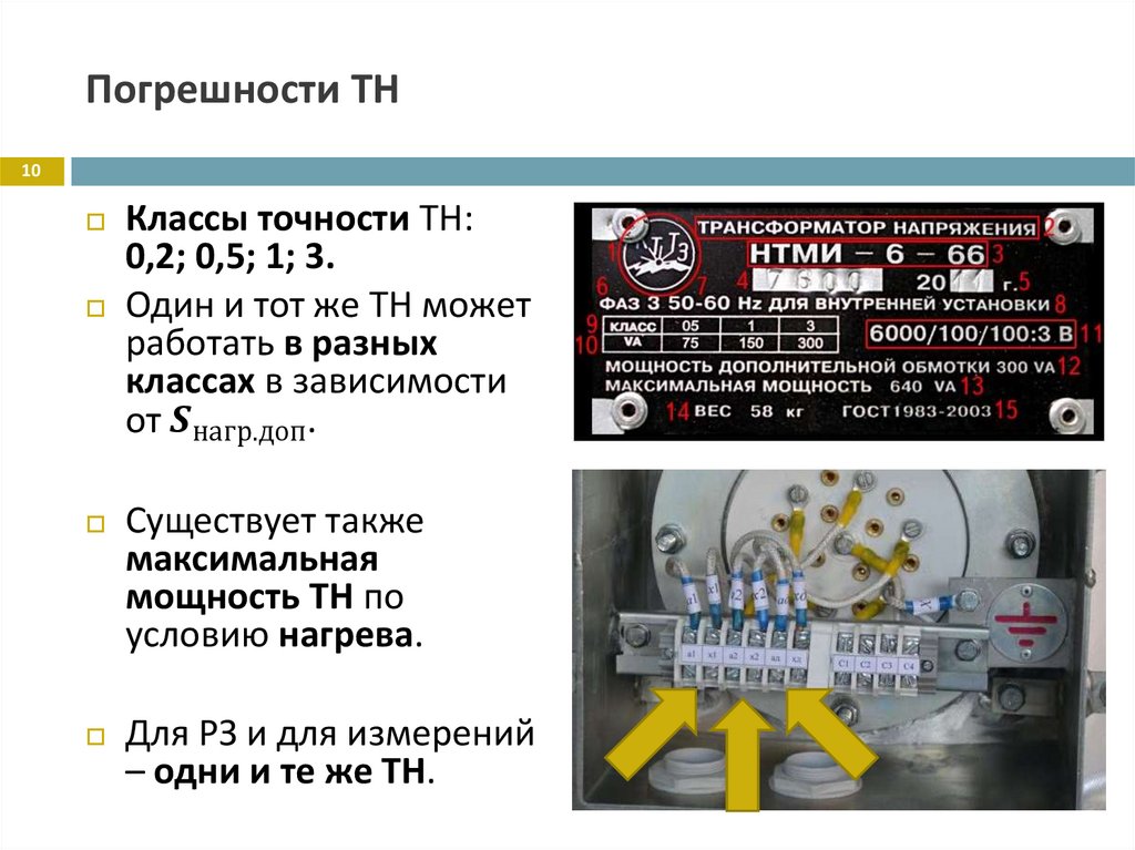 Погрешности ТН