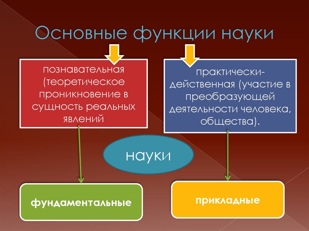 Основные функции науки