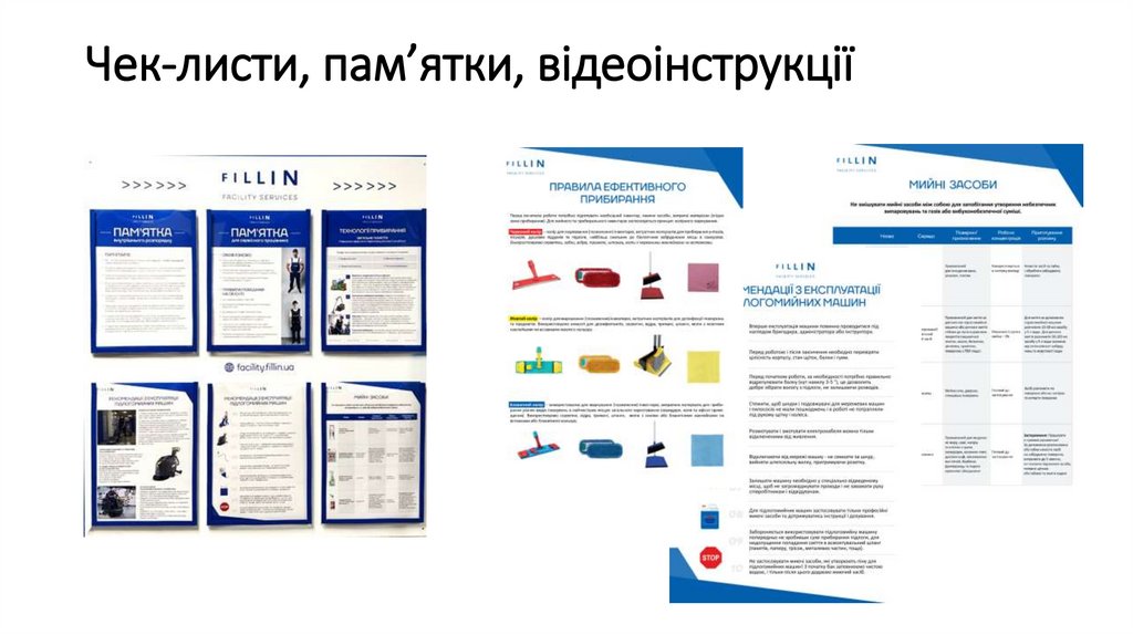 Чек-листи, пам’ятки, відеоінструкції