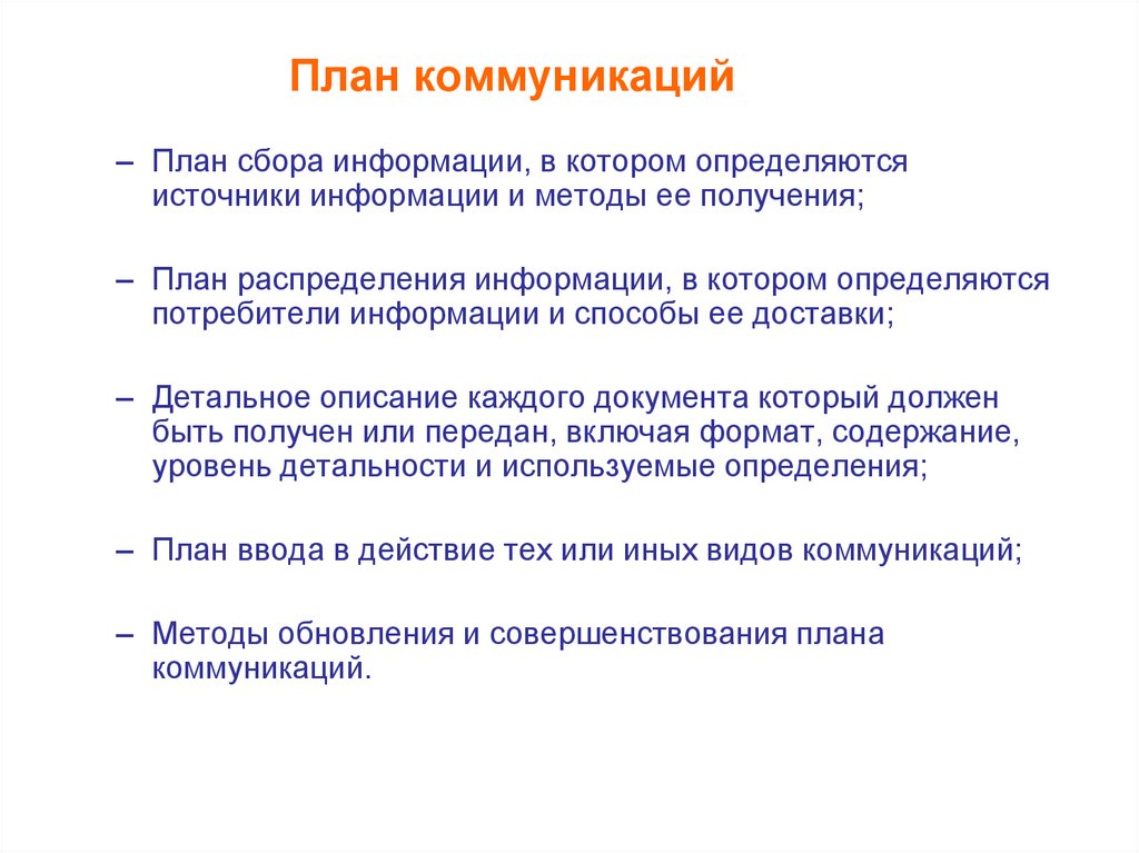 План коммуникаций