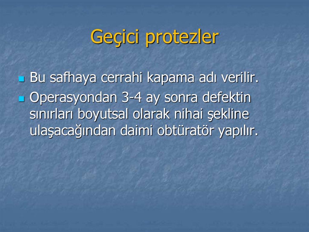 Geçici protezler