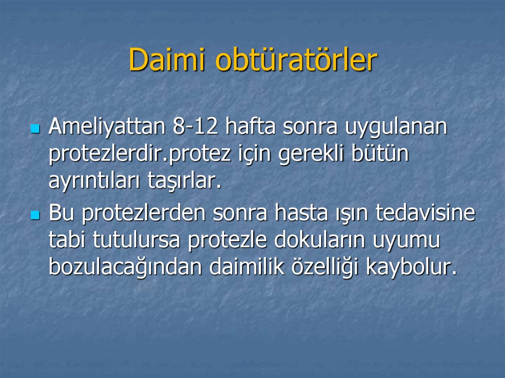 Daimi obtüratörler