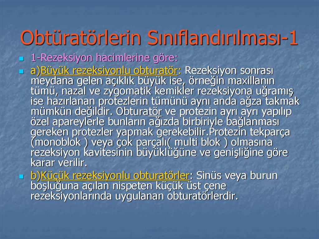 Obtüratörlerin Sınıflandırılması-1