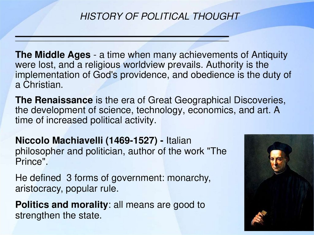HISTORY OF POLITICAL THOUGHT