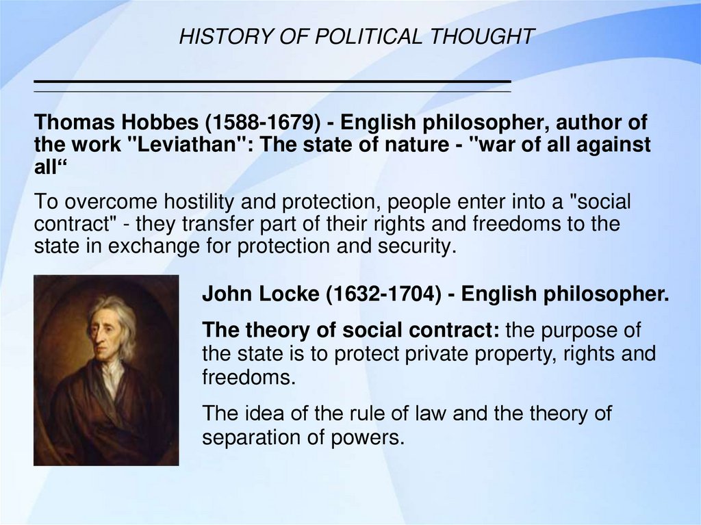 HISTORY OF POLITICAL THOUGHT