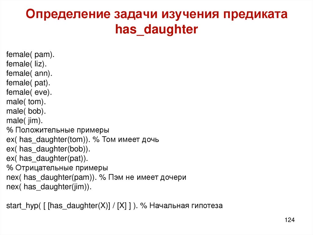 Определение задачи изучения предиката has_daughter