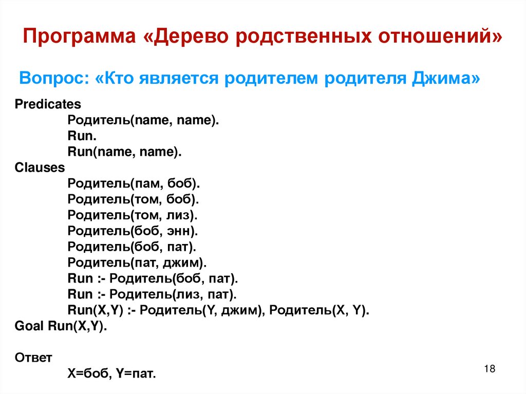 Программа «Дерево родственных отношений»