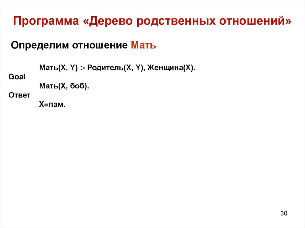 Программа «Дерево родственных отношений»