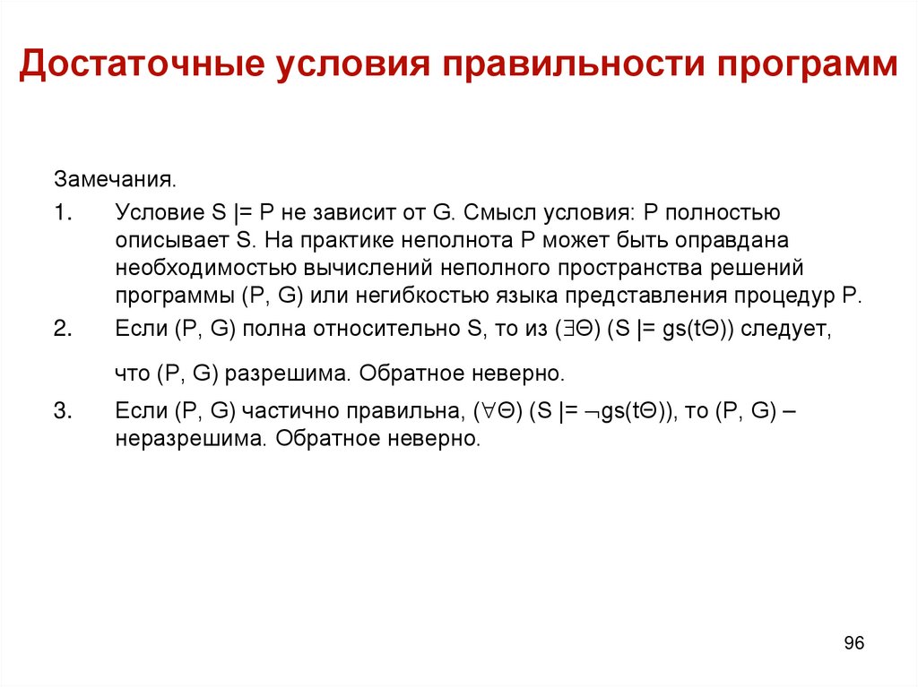 Достаточные условия правильности программ