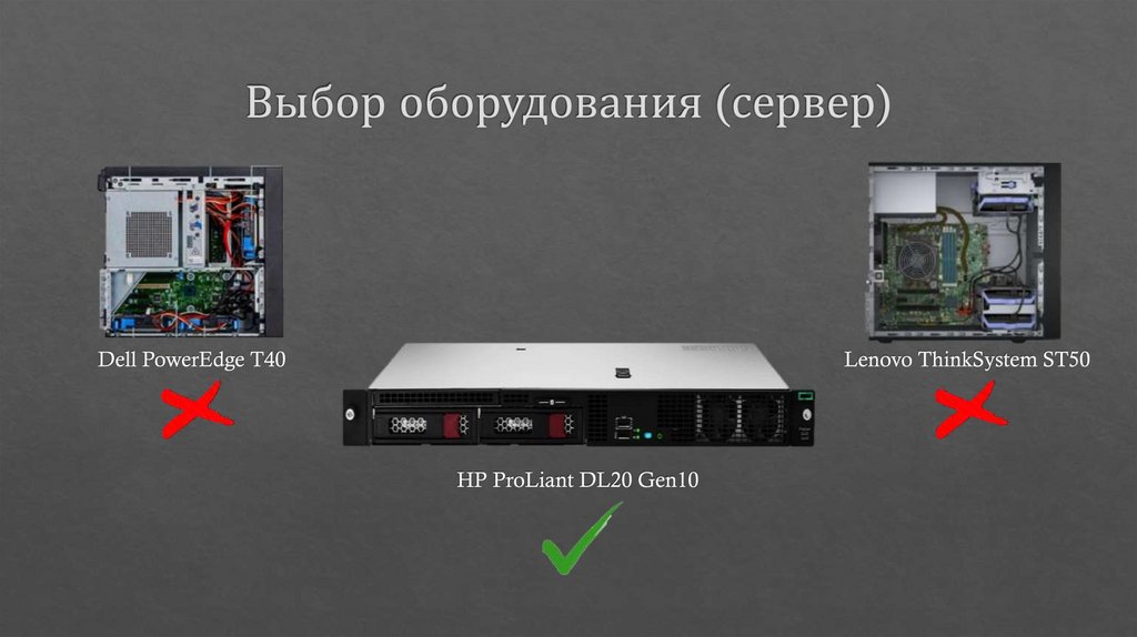 Выбор оборудования (сервер)