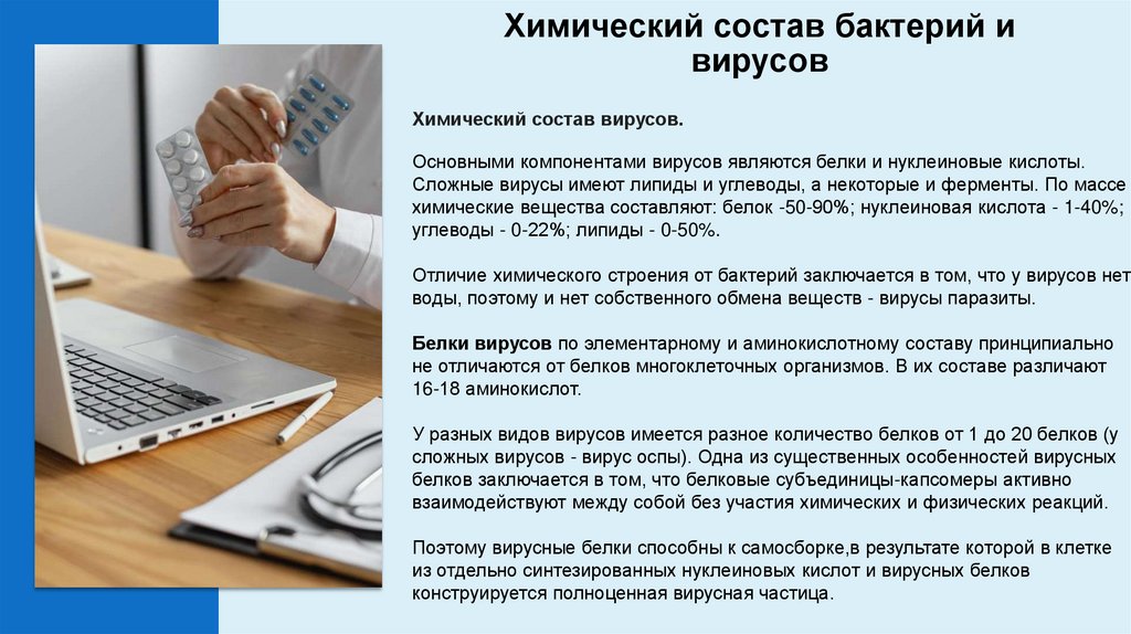 Химический состав бактерий и вирусов