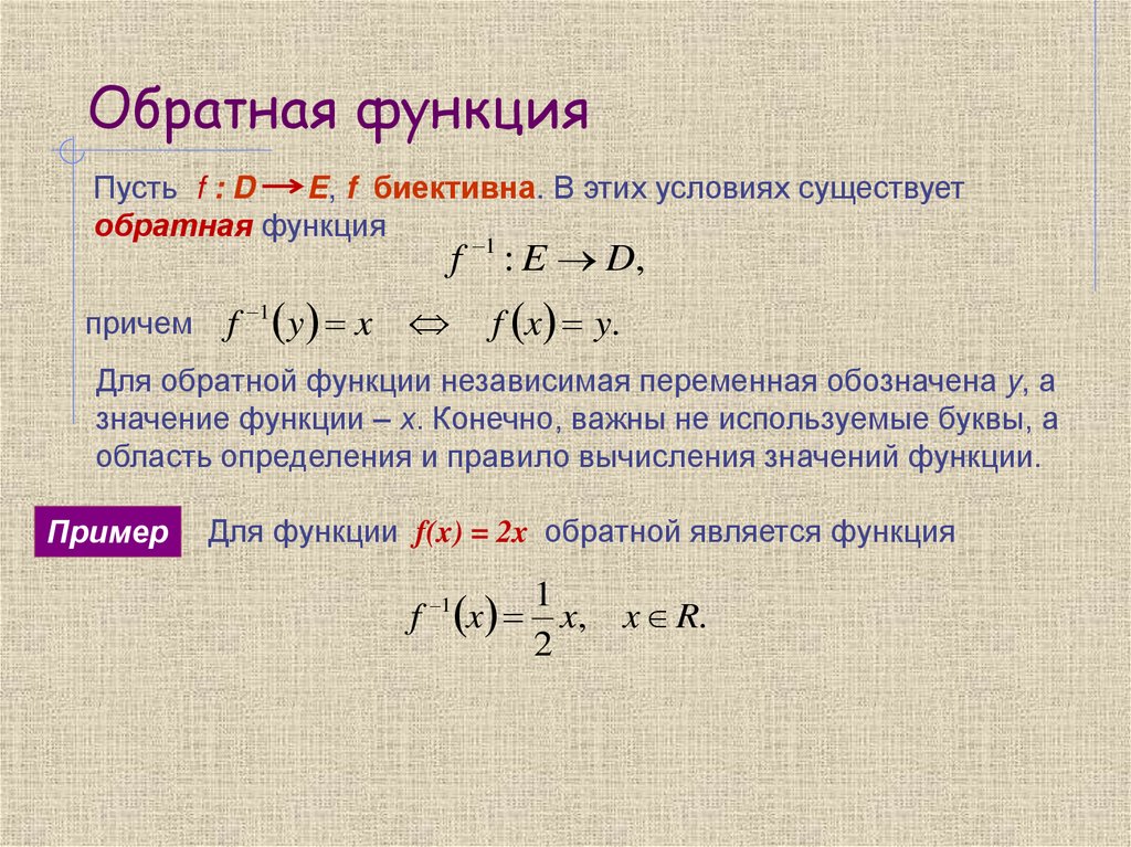 Обратная функция