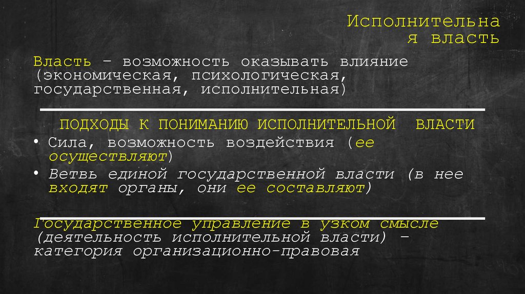 Исполнительная власть