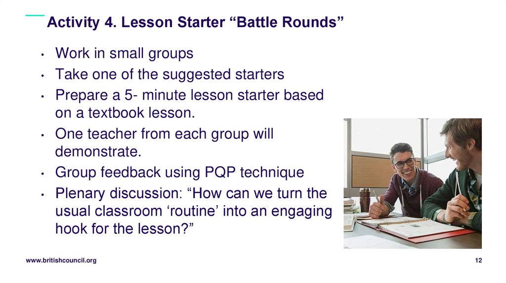 Activity 4. Lesson Starter “Battle Rounds”