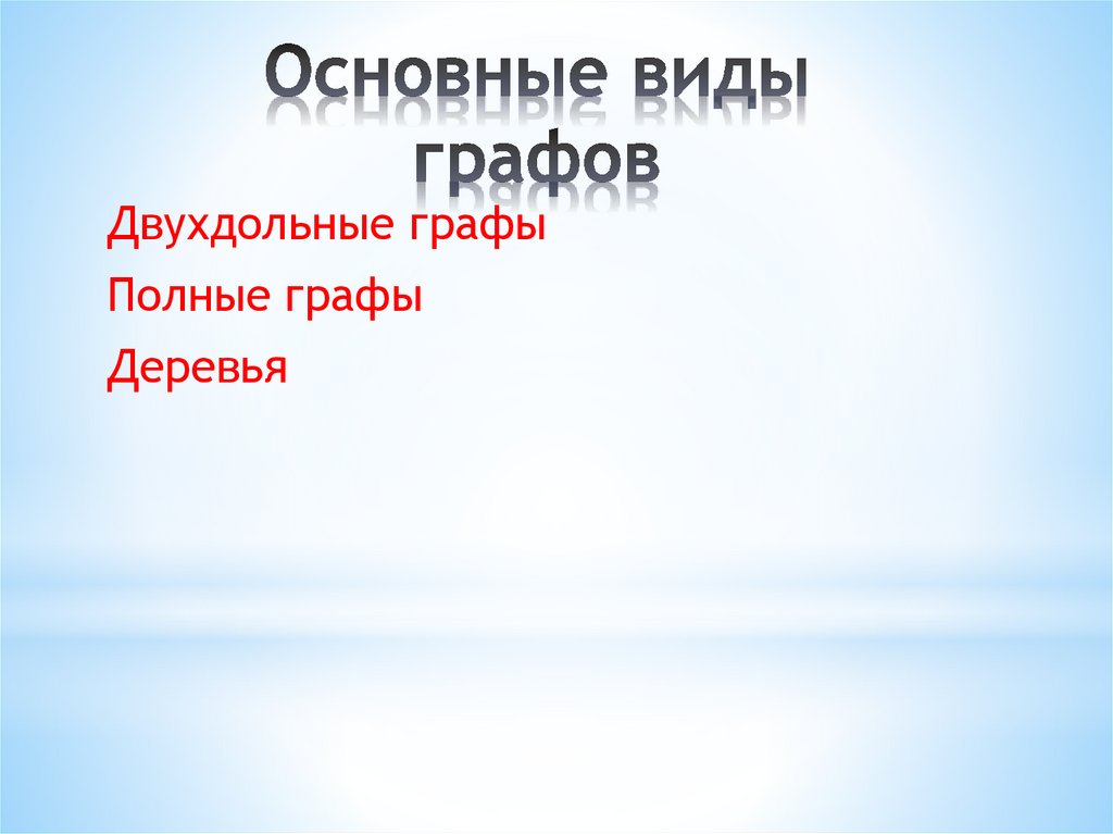 Основные виды графов