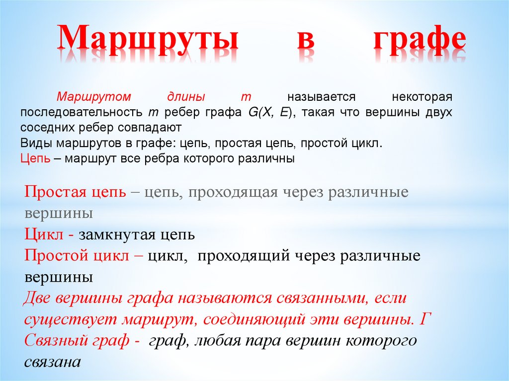 Маршруты в графе