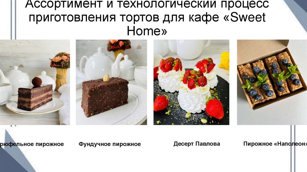 Ассортимент и технологический процесс приготовления тортов для кафе «Sweet Home»
