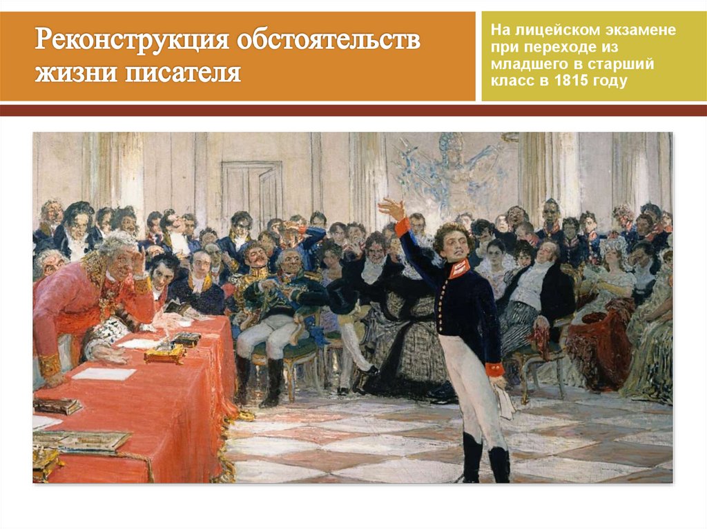 Реконструкция обстоятельств жизни писателя