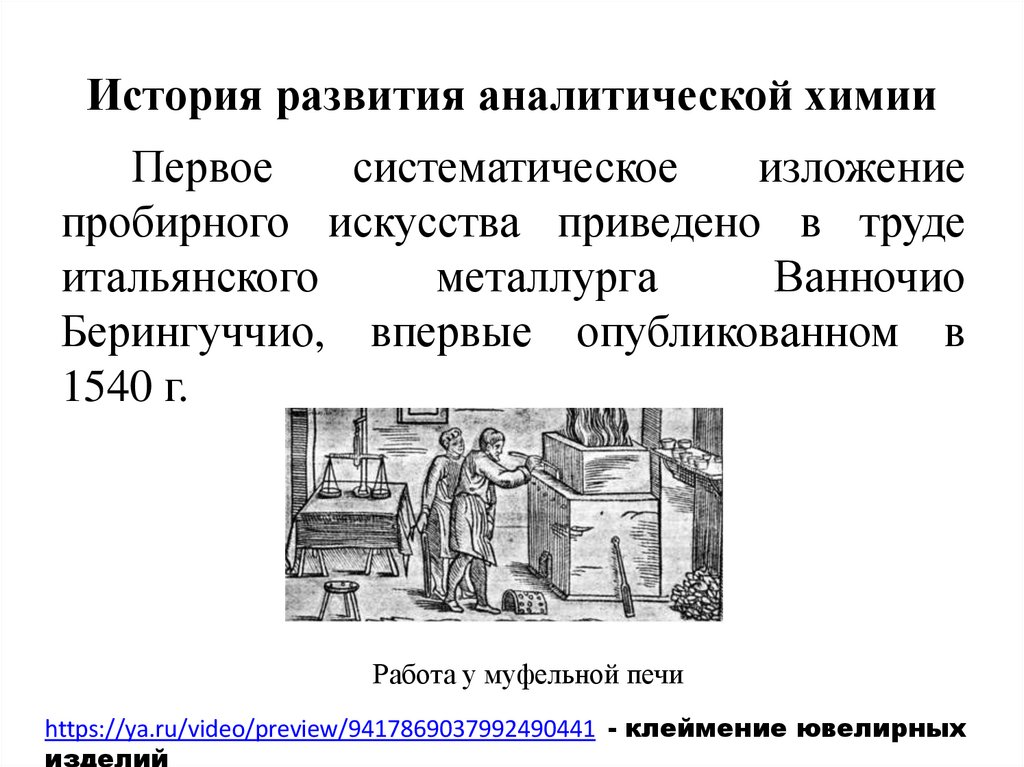 История развития аналитической химии