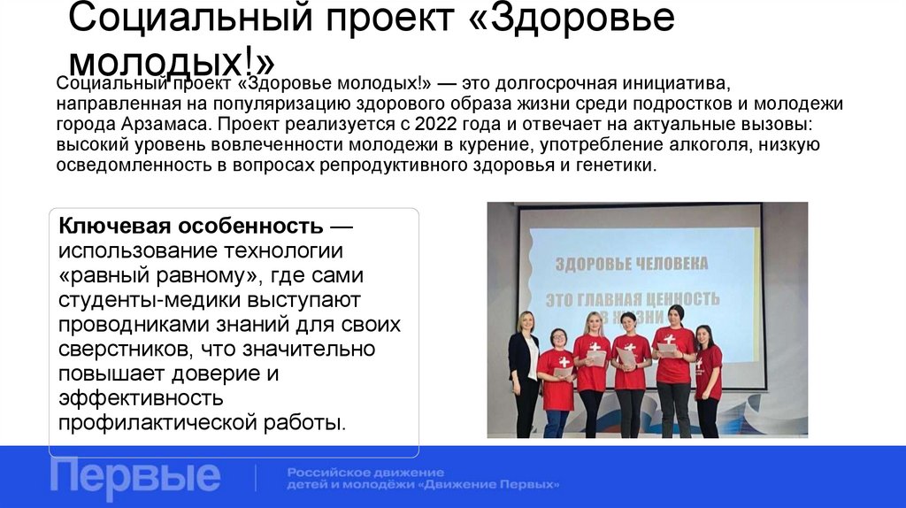 Социальный проект «Здоровье молодых!»
