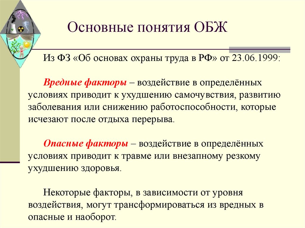 Основные понятия ОБЖ