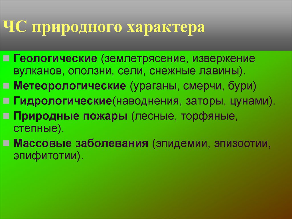 ЧС природного характера