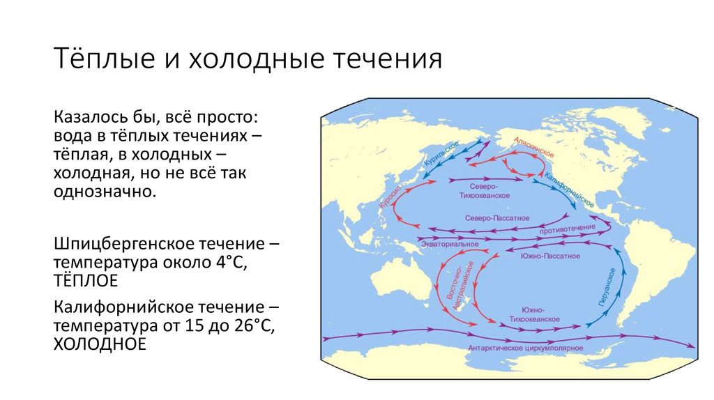 Тёплые и холодные течения