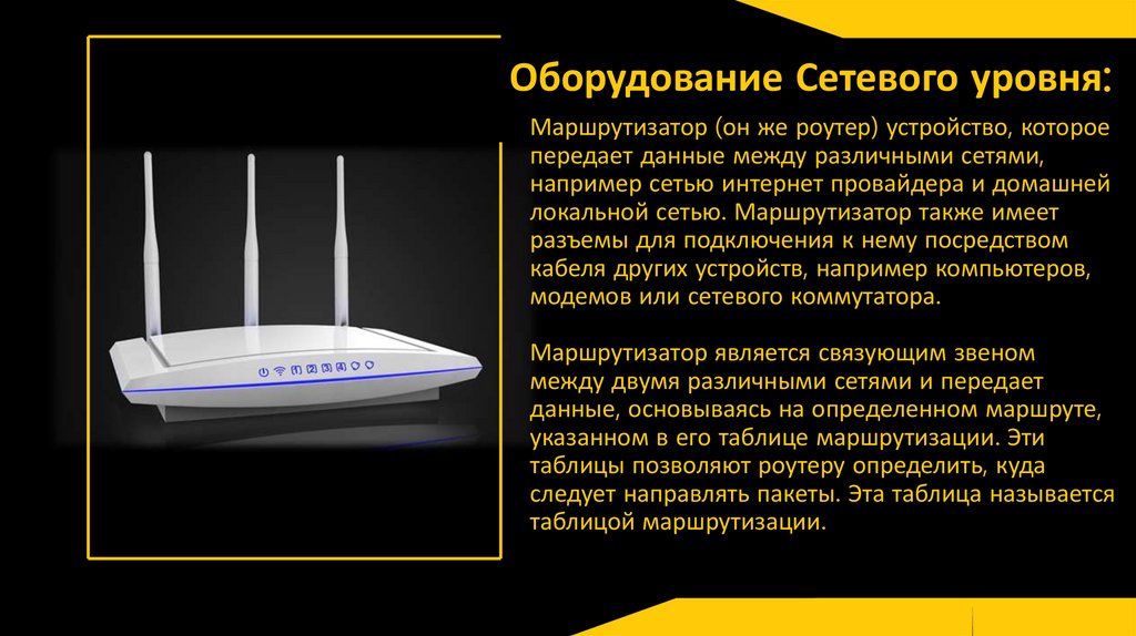 Оборудование Сетевого уровня: