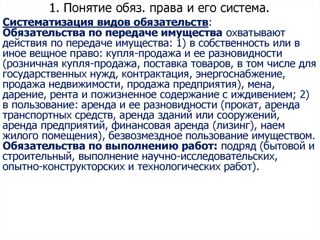 1. Понятие обяз. права и его система.