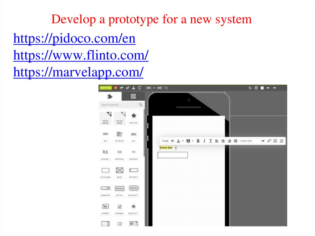 Develop a prototype for a new system
