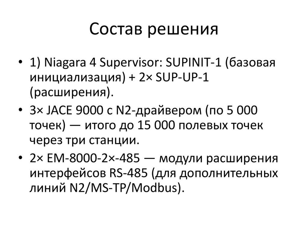 Состав решения