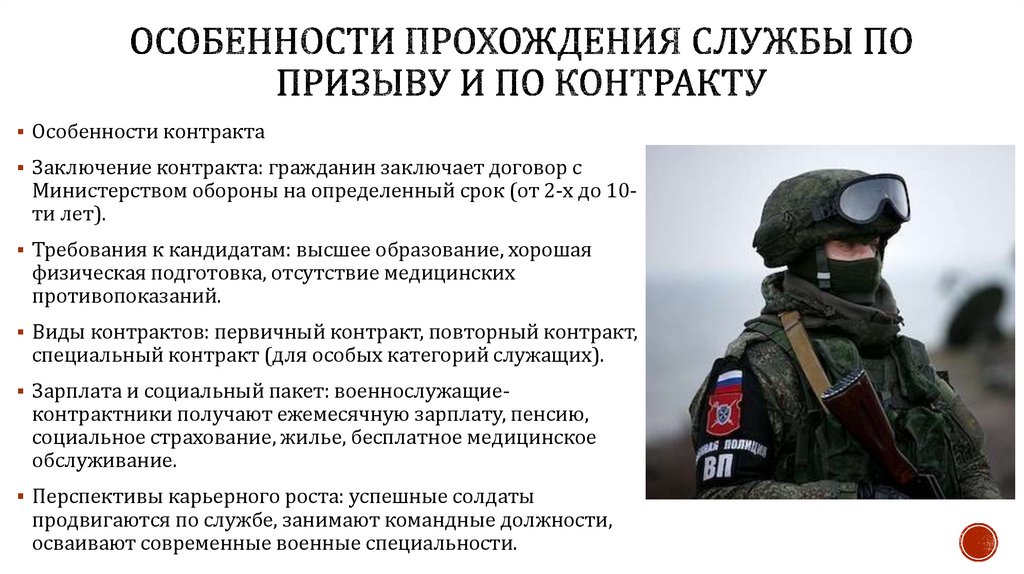 Особенности прохождения службы по призыву и по контракту