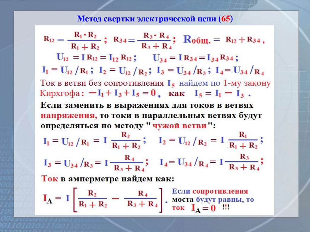 Метод свертки электрической цепи (65)
