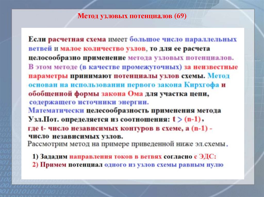 Метод узловых потенциалов (69)