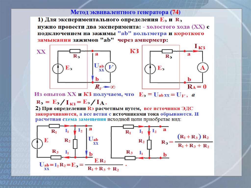 Метод эквивалентного генератора (74)