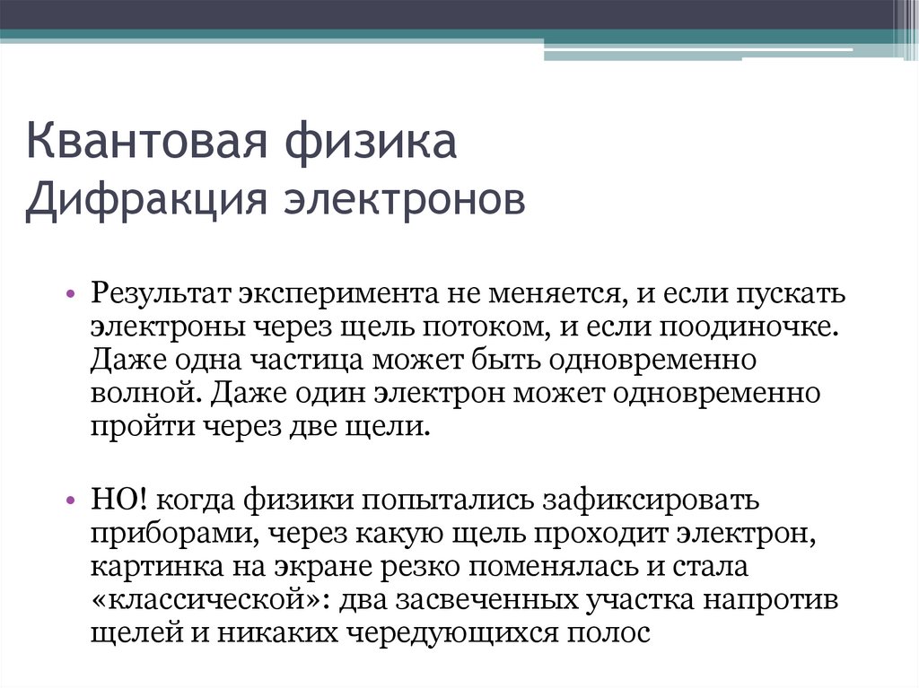 Квантовая физика Дифракция электронов