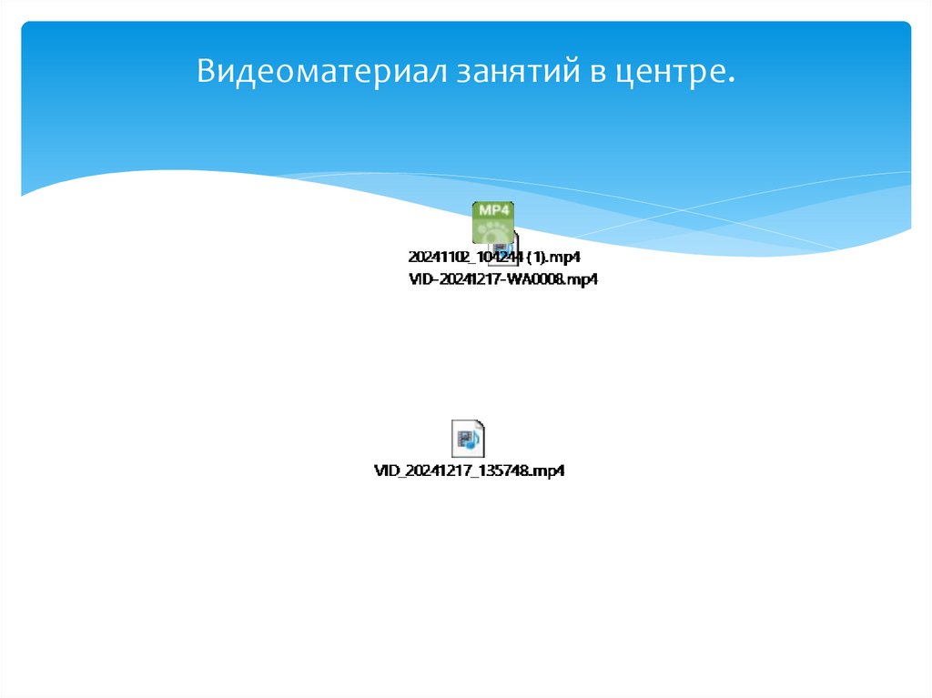 Видеоматериал занятий в центре.