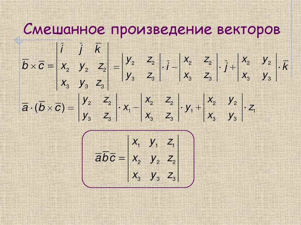 Смешанное произведение векторов