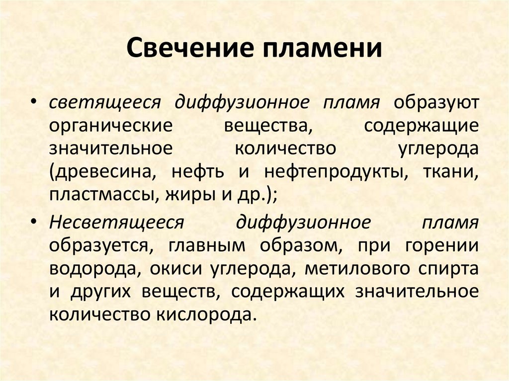 Свечение пламени