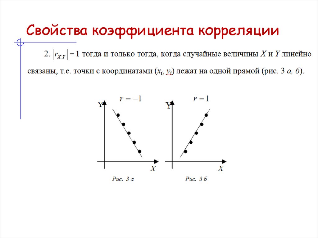 Свойства коэффициента корреляции