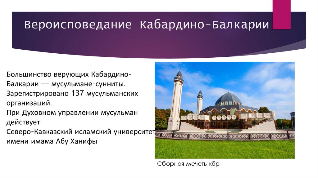 Вероисповедание Кабардино-Балкарии