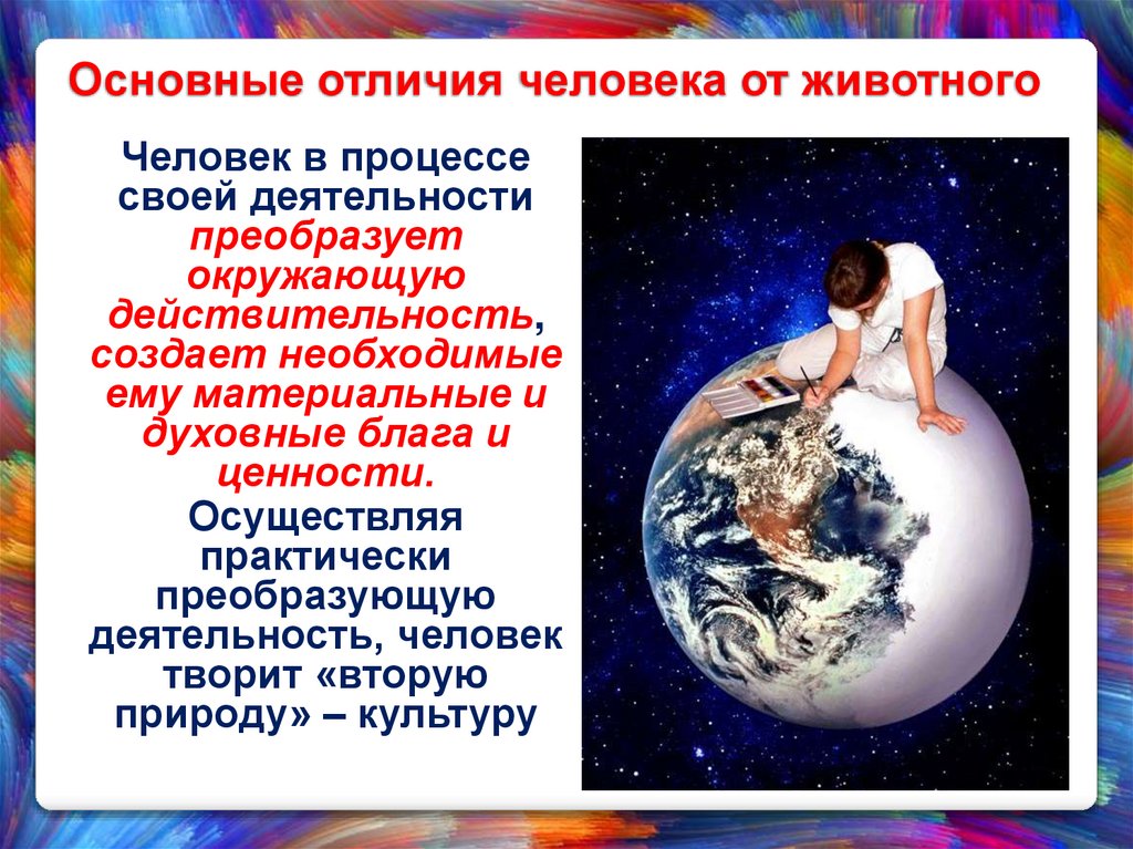 Основные отличия человека от животного