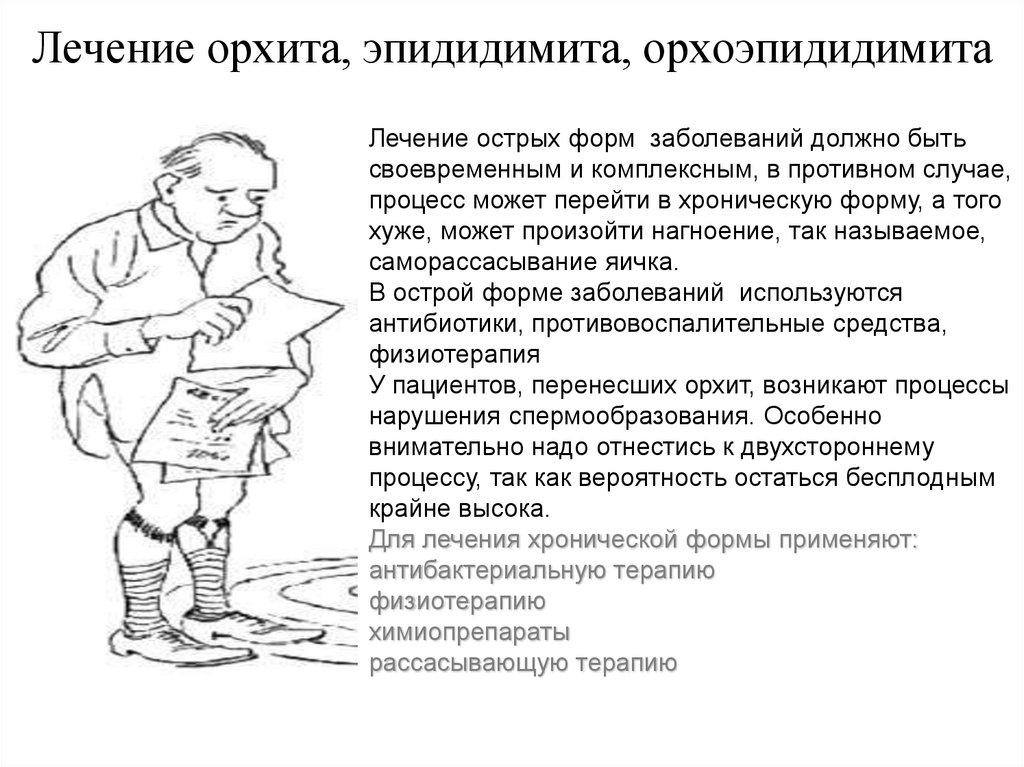 Лечение орхита, эпидидимита, орхоэпидидимита