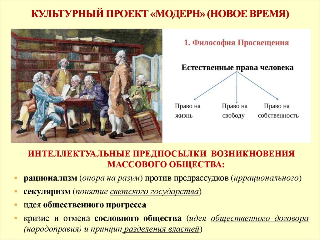 КУЛЬТУРНЫЙ ПРОЕКТ «МОДЕРН» (НОВОЕ ВРЕМЯ)