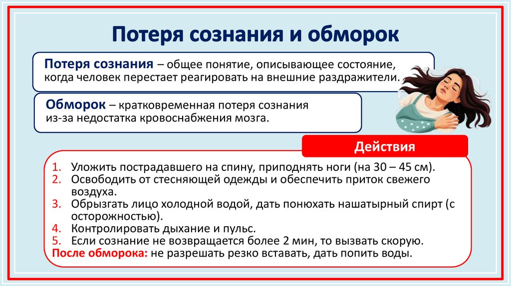Потеря сознания и обморок