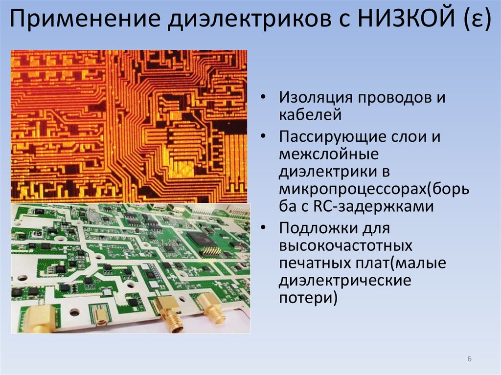 Применение диэлектриков с НИЗКОЙ (ε)