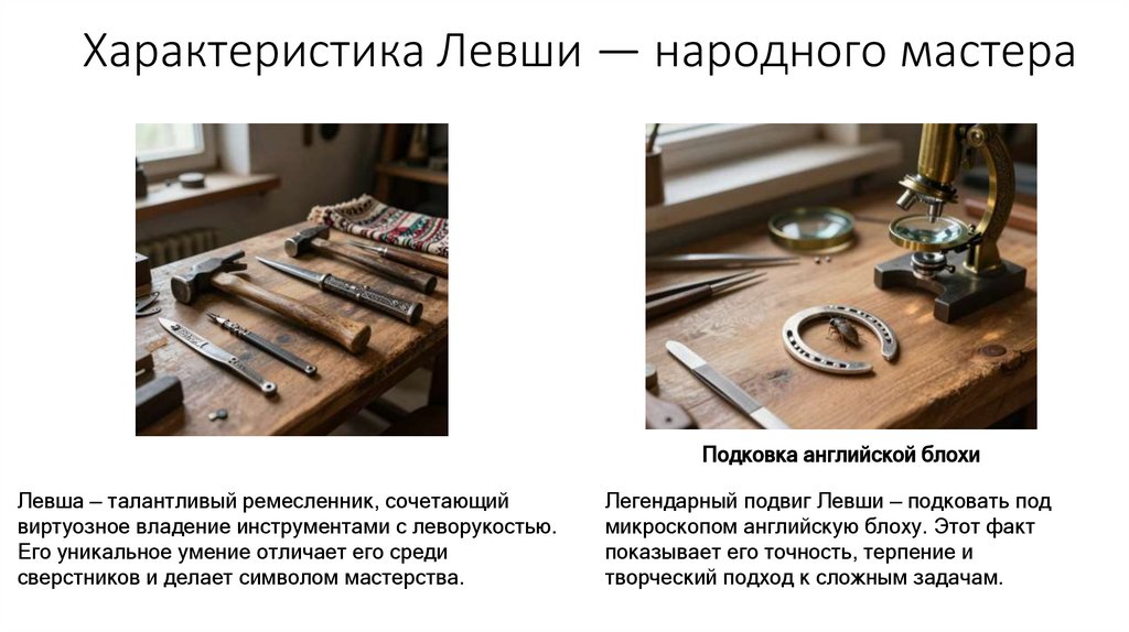 Характеристика Левши — народного мастера