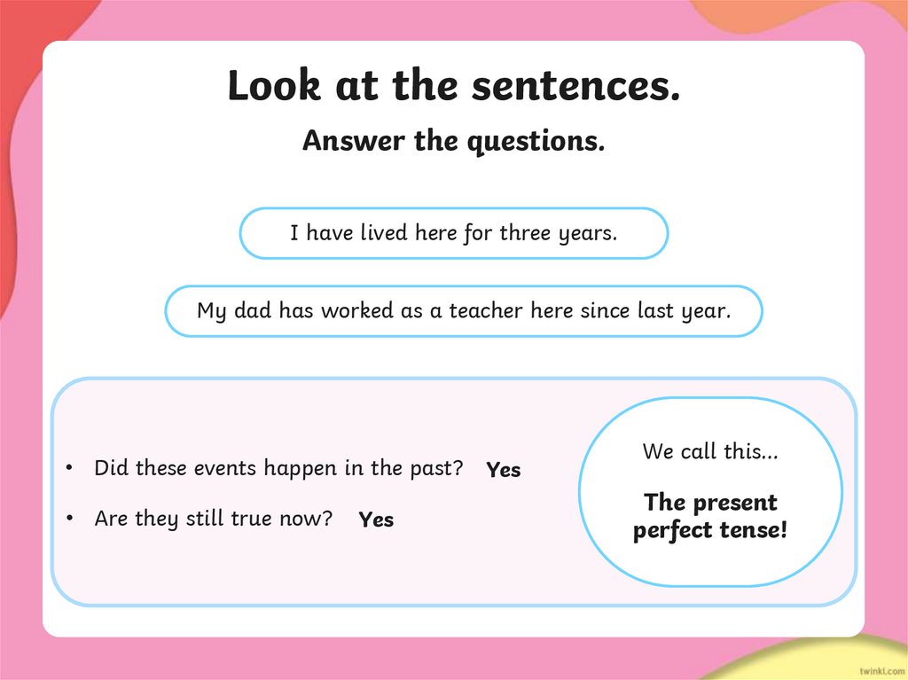 Look at the sentences.